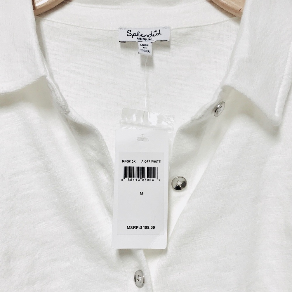 NWT SPLENDID Classic Button Front Shirt - Picture 8 of 8